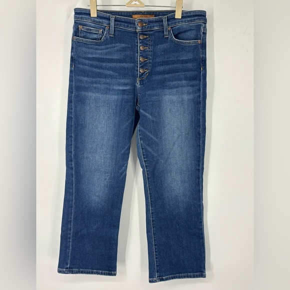 NWOT Joes Jeans The Callie Button Fly High Rise Cropped Boot Blue 31 - Picture 1 of 4